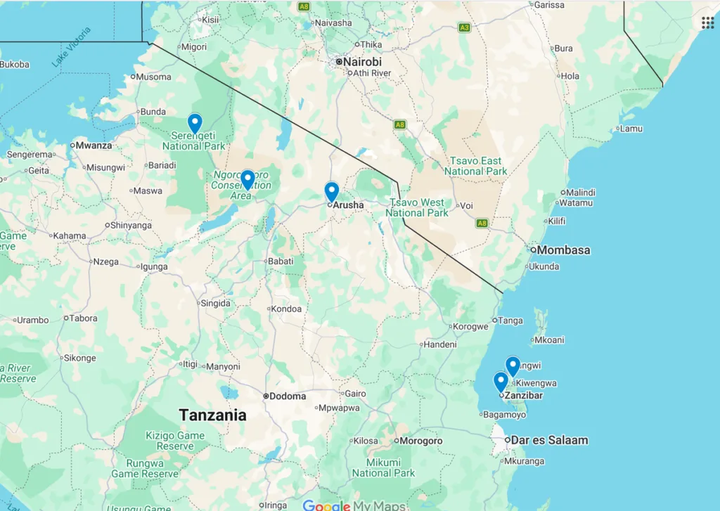 Tasmania Trip locations